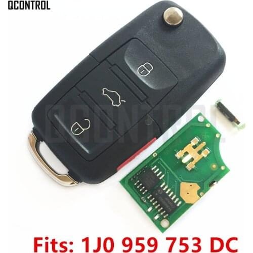 QCONTROL Car Remote Key DIY for VW/VOLKSWAGEN Beetle/CC/EOS/GTI/Golf/Passat/Jetta/Rabbit 1J0959753DC/5FA008259-30