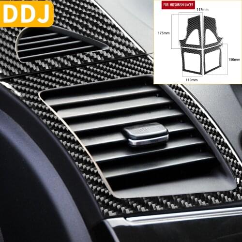 For Mitsubishi Lancer EVO X MR 2008-2015 Air conditioner Outlet Grid Frame Carbon Fiber Sticker Air Vent Trim Car Accessories