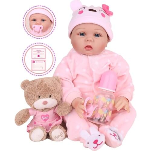 Reborn Dolls lol Baby 22 inch Handmade Silicone adorable Lifelike Bonecas girl kid bebe doll reborn menina de silicone KAYDORA