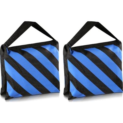 Set of Two Black/Blue Heavy Duty Sand Bag Photography Studio Video Stage Film Sandbag for Light Stands Boom Arms Tripods