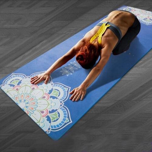 Non Slip Suede Eco Friendly TPE Exercise Mat Workout Mat with Carrying Straps Pilates Mat for Women Home Gym Fitness