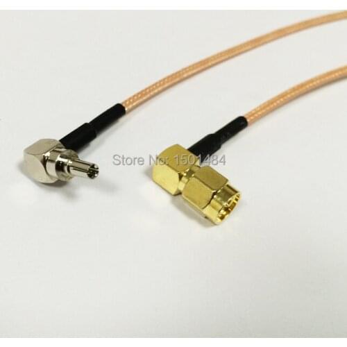 New SMA Male Plug Right Angle Connector Switch CRC9 Male Plug Right Angle Convertor RG316 Cable 15CM 6" Adapter