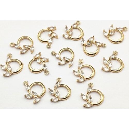 New Arrival! 17x15mm 50pcs Cubic Zirconia Flower Charm for Handmade Earring DIY Parts,Jewelry Accessories Findings & Component