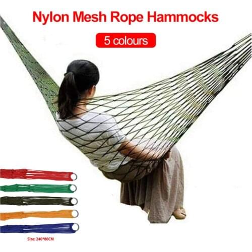 Portable Outdoor Camping Hammock Sport Hammock Mesh Net For Garden Beach Yard Travel Garden Swing Hanging Bed