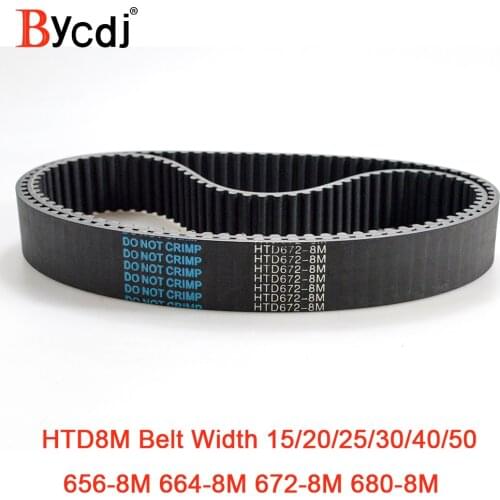 HTD 8M synchronous belt C=656/664/672/680 width 15/20/25/30/40/50mm Teeth 82 83 84 85 HTD8M Timing Belt 656-8M 672-8M