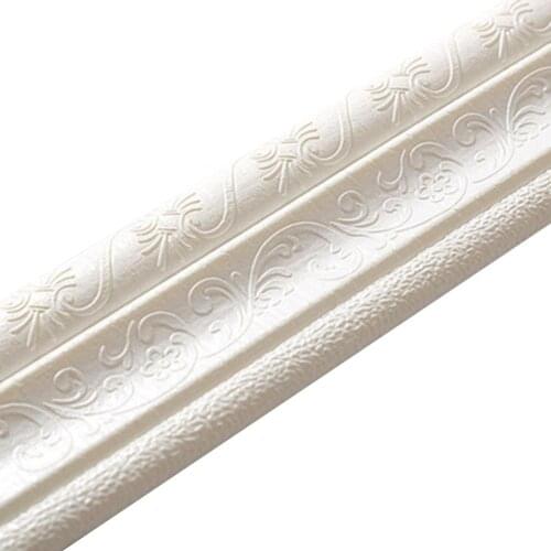 2.3m Home 3D Self-adhesive Decorative Wall Molding Skirting Line Mural Border Sticker Window Frame Ceiling Edge Stickers