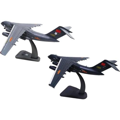 High Simulation 1: 130 China Y-20 Transport Aircraft Heavy Duty Metal Aircraft with Stand Office Decoration Ornaments for