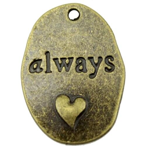 WYSIWYG 10pcs 25x18mm Pendant Always Plates Always Charm Pendants For Jewelry Making Antique Silver Color Always Pendants Tag