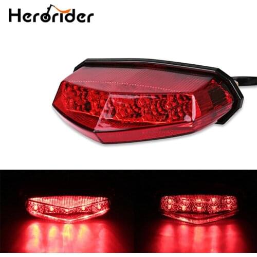 Motorcycle ATV Tail Light 11 LEDs Motorbike License Plate Rear Tail Light Stop Brake Lamp
