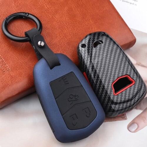 2020Silicon Carbon fiber Car Key Cover protective Case For Cadillac ESV Escalade CTS XTS SRX ATS 2015 2016 2017 2018 CT5 XT5 XT6