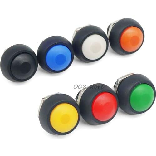 1Pcs 2Pin Mini Switch 12mm 1A waterproof switch pbs33b 12v momentary Push button Switch reset Non-locking pbs-33b