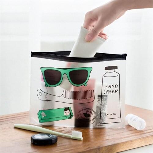 1pc Transparent Pen Bag Kawaii Cosmetics Pouch Large Capacity Pencil Case Zipper Bag School Office Stationery Supplies