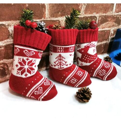 1PCS Christmas Socks Set Bag Christmas Tree Snowflake Elk Decoration Gift Bag Christmas Stockings New Year