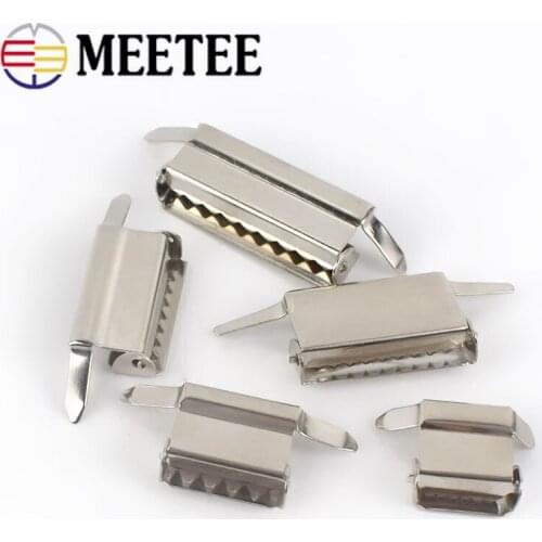 100pcs Suspenders Pants Belt Metal Strap Clip Buckle Elastic Clip Buttons Cord Stopper DIY Crafts Accessories KY2143