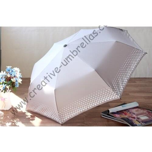 3pcs/lot)Ox anti-thunder flat fiberglass windproof velvet silk pouch dripping water parasol pocket folding dotting umbrella