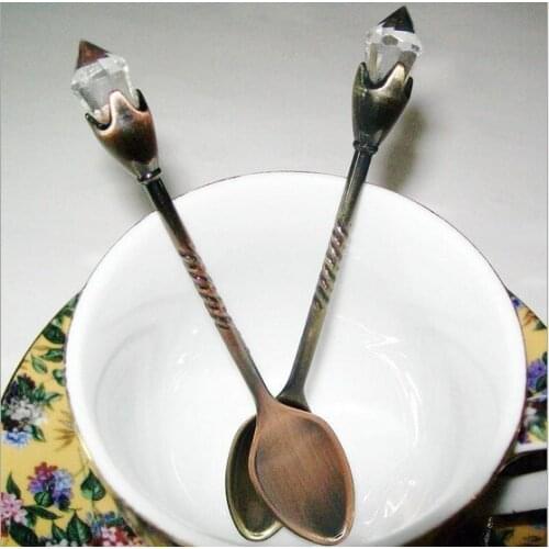 5pcs/lot new European Royal vintage retro fruit fork carved stirring coffee spoon kitchen accessories vintage tea spoon KV 045