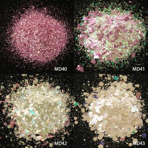 50Gram Chunky Glitter Set Bulk Rose Gold Nail Art Glitter Sequins DIY Sparkly Paillette Gel Nail Glitter Decorations TG-2534645