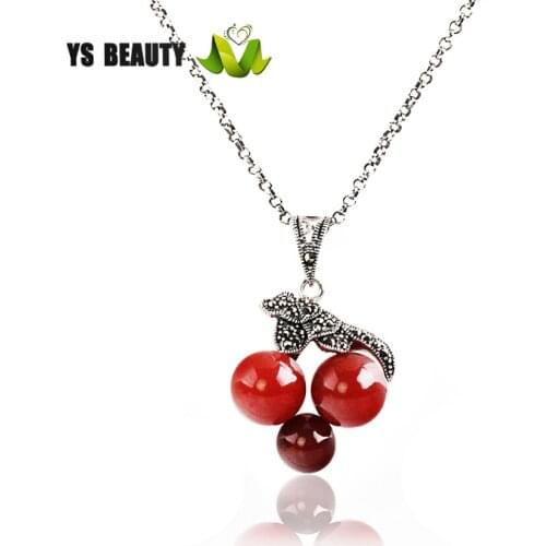 925 sterling silver inlaid red agate pendant fashion girl personality dress collocation jewelry spring and summer fashion color