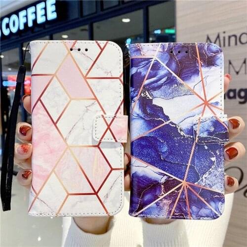 A12 Case Marble Pattern Stitching Leather Coque For Samsung Galaxy A12 SM-A125F/DSN Wallet Stand Cover A32 A42 A52 A72 A02S Case