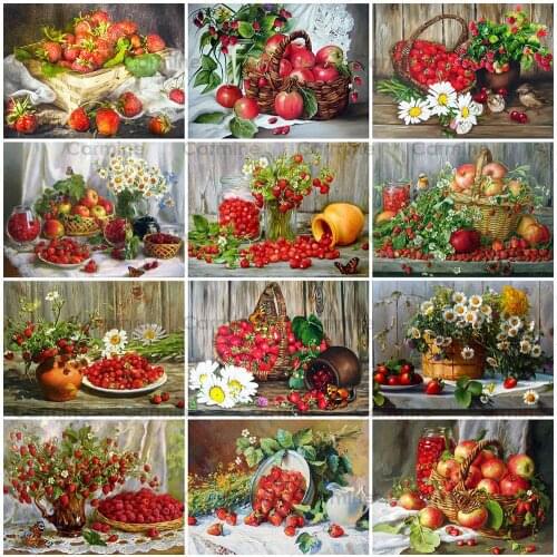 ZOOYA Diamond Embroidery 5d DIY Needlework Full Drill Diamond Painting Fruit Strawberry Inside The Basket Mosaic Pattern R844
