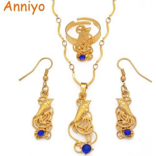Anniyo png Bird With Blue Stone Pendant Necklaces Earrings sets of Papua New Guinea Jewellery Gifts #109606BE