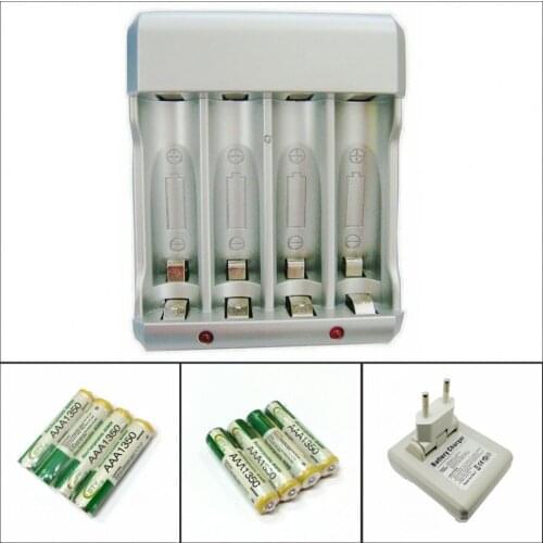 BTY-825 Charger Ni-MH Ni-Cd AA AAA 2.4V Rechargeable Battery Charger + BTY 8pc AAA1350 series 1.2V 350mAh AAA Battery