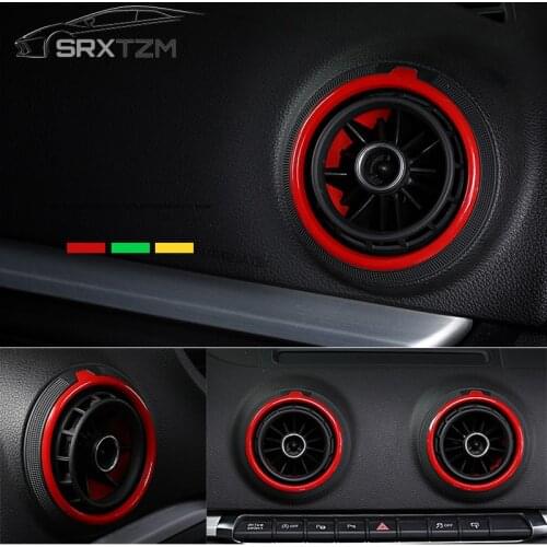 SRXTZM Car Air Conditioning Air Outlet Decorative Ring for Audi A3 2013-2017 & S3 RS3 2013-2016 AC Vent Refit Trim Cover Sports