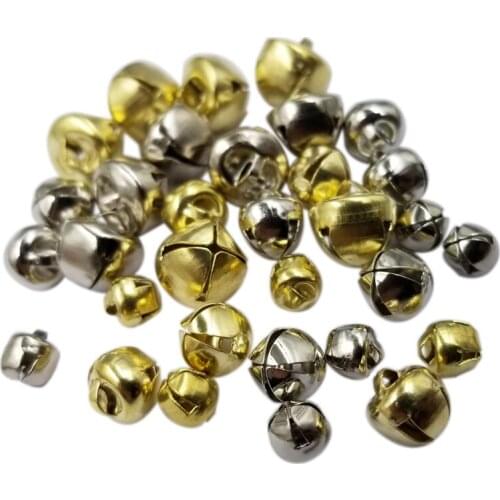 DIY Hoom decoration Silver Gold 6/8/10mm Jewelry Accessories 100/50PCS Handmade Christmas Jingle Bells;Pendant Charms