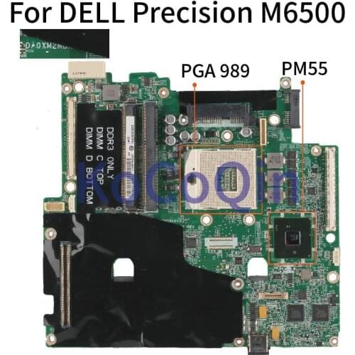 KoCoQin Laptop motherboard For DELL Precision M6500 Mainboard CN-0VN3TR 0VN3TR DA0XM2MBAG1 PM55 DDR3