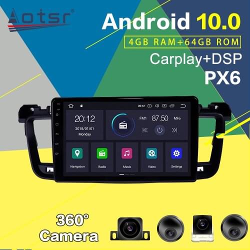 For Peugeot 508 Android Radio Multimedia Navigation GPS 2011-2018 64GB PX6 Screen Auto Stereo Head Unit Video Audio Player DSP