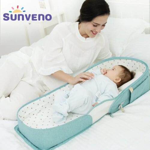 SUNVENO Portable Baby Crib Travel Folding Baby Bed Bag Infant Toddler Cradle Multifunction Storage Bag For Baby Care 0-6M