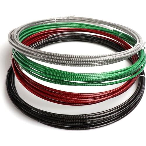 HQ GR01 GREEN/RED/Black/Transparent Color PVC Plastic Coated Stainless Steel 304 Wire Rope Cable 1MM-6MM Diameter After Coating