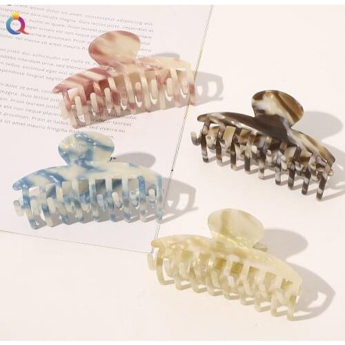 Korean Fashion Twill Acetate Hair Claw Clip Girls Elegant Wild Keel Hair Crab Barrettes Hair Accessories For Women Hairpins 2021