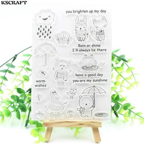 KSCRAFT Lovely Bear Transparent Clear Silicone Stamps for DIY Scrapbooking/Card Making/Kids Fun Decoration Supplies 165