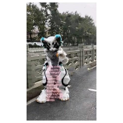 Best Quality on White Cat Dog Fox Fursuit Complete Suit Costume Cosplay Party Fancy Dress Birthday