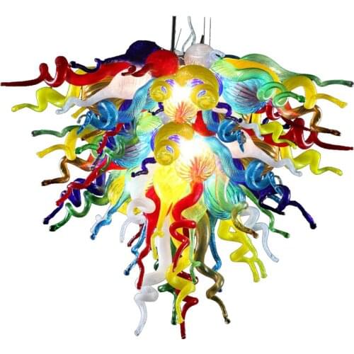Handmade Art Multi Colored Glass Flush MountN Murano Glass Chandelier Pendant Lamp Dining Room Furniture