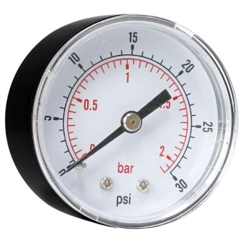 Pressure Gauge 52mm Dial 1/4\" BSPT Horizontal 0/15,30,60.100,160,300 PSI & Bar R9JF