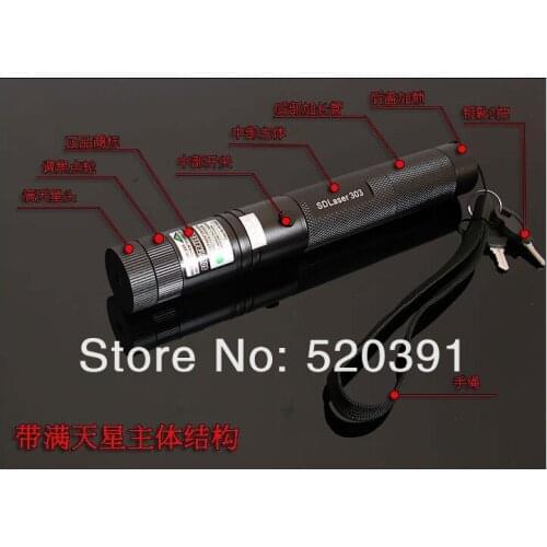 High Powered 10W 10000M 650nm Green / Red / Blue Violet Laser Pointers Led Flashlight SOS LAZER Burn Matches,Pop Balloon 303