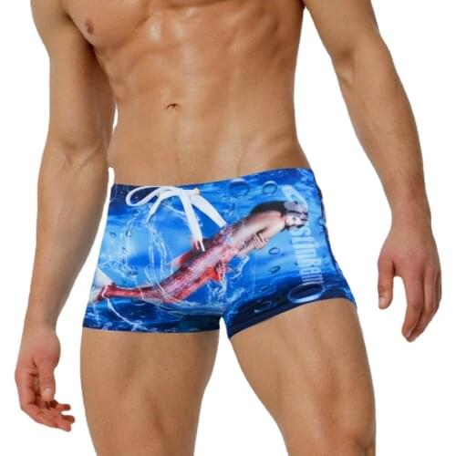 Austinbem Beach Swimwear Men Zwembroek Heren MenS Swimming Trunks Mens Swim Briefs Aliens Print Swimwuits Swimwear Trunks