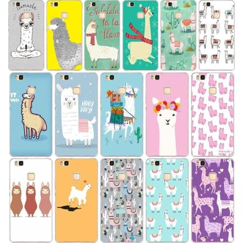 02AA Cute Llama Alpaca Animals Cartoon Soft TPU Case Cover For Huawei P8 P9 Lite 2017 Mate 10 20 Lite