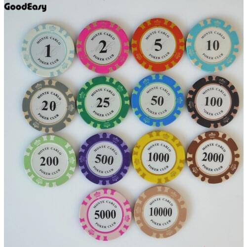 9PCS/Set Crown Poker Chips Set with Face Value Clay Chips Poker Poker Chip Casino Chip