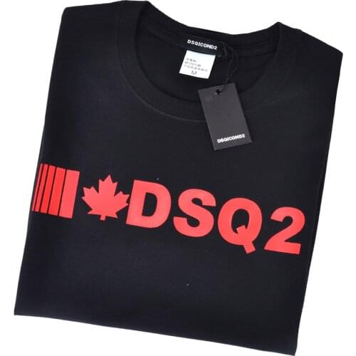 DSQICOND2 black New DSQ T Shirt Maple Leaf Printed Unisex Casual Summer Fashion Cool T-shirt 2020 NEW ARRIVAL