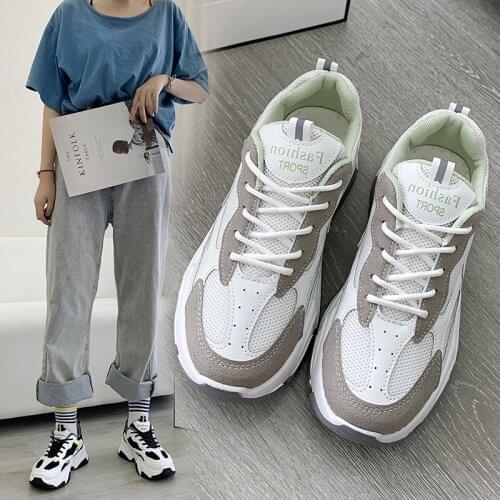 Spring and autumn new versatile matching color sports womens shoes fashion daddy shoes breathable heighten casual shoes X491