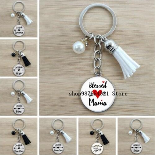 New Product Blessing Keychain Blessing Mother Jiji Nana Keychain Glass Cabochon Keychain Mothers Day Gift