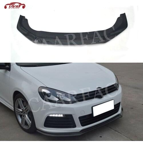 For MK6 R20 Carbon Fiber Front Lip Chin Spoiler For Volkswagen VW Golf 6 VI R20 2010-2013 E Style FRP Bumper Protector