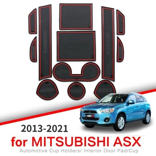 For Mitsubishi ASX 2013 - 2016 Door Slot Pad Car Anti Slip Mats 3D Rubber Mat Cup Cushion Dust mat Gate Slot Mat Car Accessories