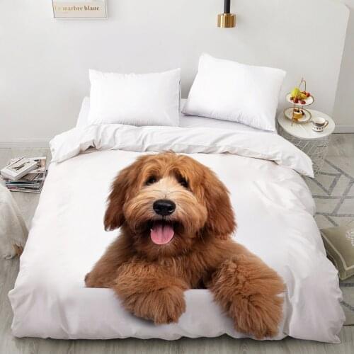 3D Duvet cover Quilt/Blanket/Comfortable Case Luxury Bedding 135 140x200 150x200 220x240 200x220 for Home animal dog brown