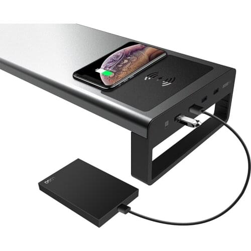 Monitor Stand Riser Aluminum Metal LCD Studio USB PC Computer Laptop Monitor Stand