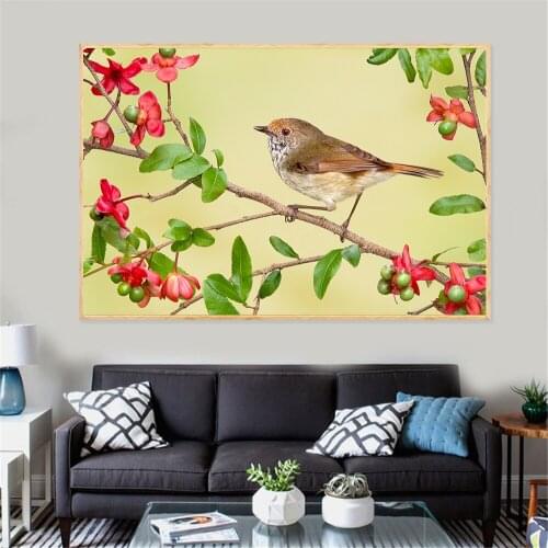 Birds Poster Nordic Malva Parrot Painting Tree Branches Wall Pictures for Living Room Bedroom Home Decor Bathroom Modern Decor