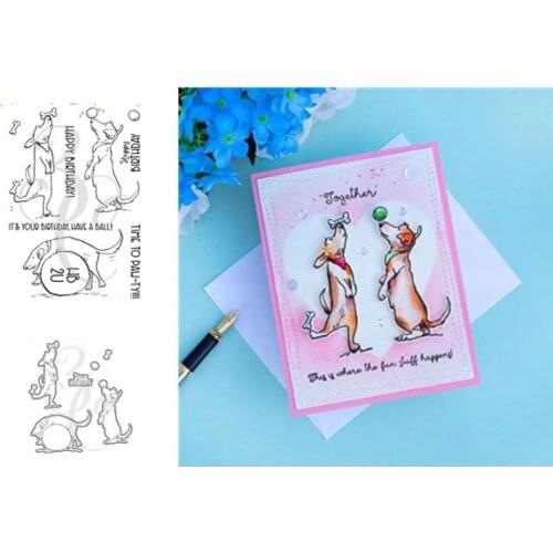 Dog Transparent Clear Stamps for DIY Scrapbooking/Card Making/Kids Christmas Fun Decoration Supplies